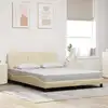 Image de Cadre De Lit Sans Matelas Hanko Crème 160x200 Cm Tissu Vidaxl