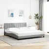 Image de vidaXL Cadre de lit sans matelas Hanko gris clair 180x200 cm tissu 3310405