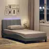 Image de Cadre De Lit Sans Matelas Hanko Gris Clair 100x200 Cm Tissu Vidaxl