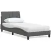 Image de Lit Avec Matelas Hanko Gris Foncé 80x200 Cm Tissu Vidaxl