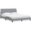 Image de Lit Avec Matelas Gris Clair 160x200 Cm Tissu Vidaxl