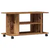 Image de Vidaxl meuble tv avec roulettes vieux bois 80x40x45 cm bois ingénierie