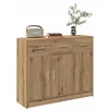 Image de vidaXL Buffet chêne artisanal 91x28x75 cm bois dingénierie 855895