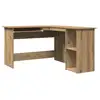 Image de Vidaxl bureau d'angle chêne artisanal 120x140x75 cm bois d'ingénierie