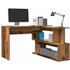 Image de vidaXL Bureau dangle vieux bois 2005x50x76 cm bois dingénierie bureau bureau décriture bureau dordinateur bureau de 855956