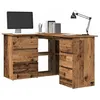Image de vidaXL Bureau dangle vieux bois 145x100x76 cm bois dingénierie bureau bureau détude mobilier de bureau à domicile 855962
