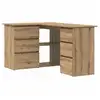 Image de Vidaxl bureau d'angle chêne artisanal 145x100x76 cm bois d'ingénierie