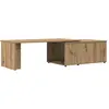 Image de Table Basse Chêne Artisanal 150x50x35 Cm Bois D'ingénierie Vidaxl