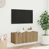 Image de Meuble Tv Mural Chêne Artisanal 80x30x30 Cm Bois D'ingénierie Vidaxl