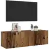 Image de Meuble Tv Mural Vieux Bois 100x30x30 Cm Bois D'ingénierie Vidaxl