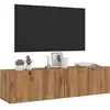 Image de Meuble Tv Mural Chêne Artisanal 120x30x30 Cm Bois D'ingénierie Vidaxl