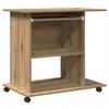 Image de Vidaxl bureau d'ordinateur chêne artisanal 80x50x75 cm bois ingénierie