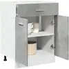 Image de Armoire À Tiroirs "lyon" Gris Béton 60 X 46 X 81,5 Cm Bois D'ingénierie Vidaxl