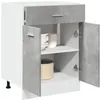 Image de vidaXL Armoire à tiroirs Lyon Gris béton 60 x 46 x 815 cm Bois dingénierie 856088