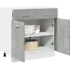 Image de Armoire À Tiroirs "lyon" Gris Béton 80 X 46 X 81,5 Cm Bois D'ingénierie Vidaxl