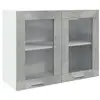 Image de Vidaxl armoire en verre suspendue lyon gris béton 80x31x60 cm