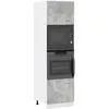 Image de vidaXL Meuble micro-ondes Lyon Gris béton 60 x 57 x 207 cm Bois dingénierie 856127