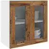Image de Armoire Murale De Cuisine "lyon" Avec Porte Vitrée Bois Ancien 60 X 31 X 60 Cm Vidaxl