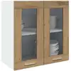 Image de Armoire Murale De Cuisine "lyon" Avec Porte Vitrée Chêne Artisanal 60 X 31 X Vidaxl