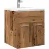 Image de Meuble Lavabo De Salle De Bain Vieux Bois Bois D'ingénierie Vidaxl