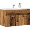 Image de Armoire Lavabo De Salle De Bain Vieux Bois Bois D'ingénierie Vidaxl
