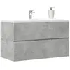 Image de Armoire De Salle De Bain Suspendue Gris Béton Bois D'ingénierie Vidaxl