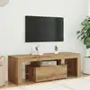 Image de Meuble Tv Avec Lumières Led Chêne Artisanal Bois D'ingénierie Vidaxl