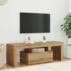 Image de vidaXL Meuble TV avec lumières LED chêne artisanal bois dingénierie support TV meuble multimédia console TV meuble 856302