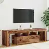 Image de Meuble Tv Avec Lumières Led Vieux Bois Bois D'ingénierie Vidaxl