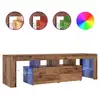 Image de Vidaxl meuble tv avec lumières led vieux bois bois d'ingénierie