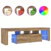 Image de Vidaxl meuble tv avec lumières led chêne artisanal bois d'ingénierie