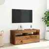 Image de Meuble Tv Avec Lumières Led Vieux Bois Bois D'ingénierie Vidaxl