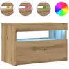 Image de Vidaxl meuble tv avec lumières led chêne artisanal bois d'ingénierie