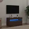 Image de Meuble Tv Avec Lumières Led Chêne Artisanal Bois D'ingénierie Vidaxl