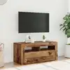 Image de Meuble Tv Avec Lumières Led Vieux Bois Bois D'ingénierie Vidaxl