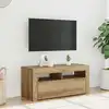 Image de Meuble Tv Avec Lumières Led Chêne Artisanal Bois D'ingénierie Vidaxl