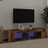 Image de Meuble Tv Avec Lumières Led Vieux Bois Bois D'ingénierie Vidaxl