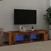 Image de vidaXL Meuble TV avec lumières LED vieux bois bois dingénierie support TV meuble multimédia console TV meuble hifi 856323