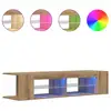 Image de Vidaxl meuble tv avec lumières led chêne artisanal bois d'ingénierie
