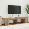 Image de Meuble Tv Avec Lumières Led Chêne Artisanal Bois D'ingénierie Vidaxl