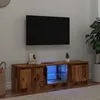 Image de vidaXL Meuble TV avec lumières LED vieux bois bois dingénierie support TV meuble multimédia console TV meuble hifi 856347