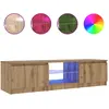 Image de Meuble Tv Avec Lumières Led Chêne Artisanal Bois D'ingénierie Vidaxl