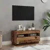 Image de Meuble Tv Avec Lumières Led Vieux Bois Bois D'ingénierie Vidaxl