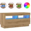 Image de Vidaxl meuble tv avec lumières led chêne artisanal bois d'ingénierie
