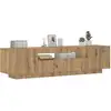 Image de Meuble Tv Avec Lumières Led Chêne Artisanal Bois D'ingénierie Vidaxl