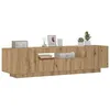 Image de vidaXL Meuble TV avec lumières LED chêne artisanal bois dingénierie support TV meuble multimédia console TV meuble 856360