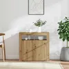 Image de vidaXL Buffet avec lumières LED chêne artisanal bois dingénierie 856362