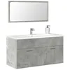 Image de vidaXL Armoire de bain avec miroir gris béton bois dingénierie armoire de salle de bain meuble de salle de bain meuble 856380