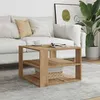 Image de vidaXL Table basse chêne artisanal 58x58x40 cm bois dingénierie table dappoint table de salon table latérale bout de 856497