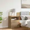 Image de Table De Chevet Chêne Artisanal 50x32x60 Cm Bois D'ingénierie Vidaxl
